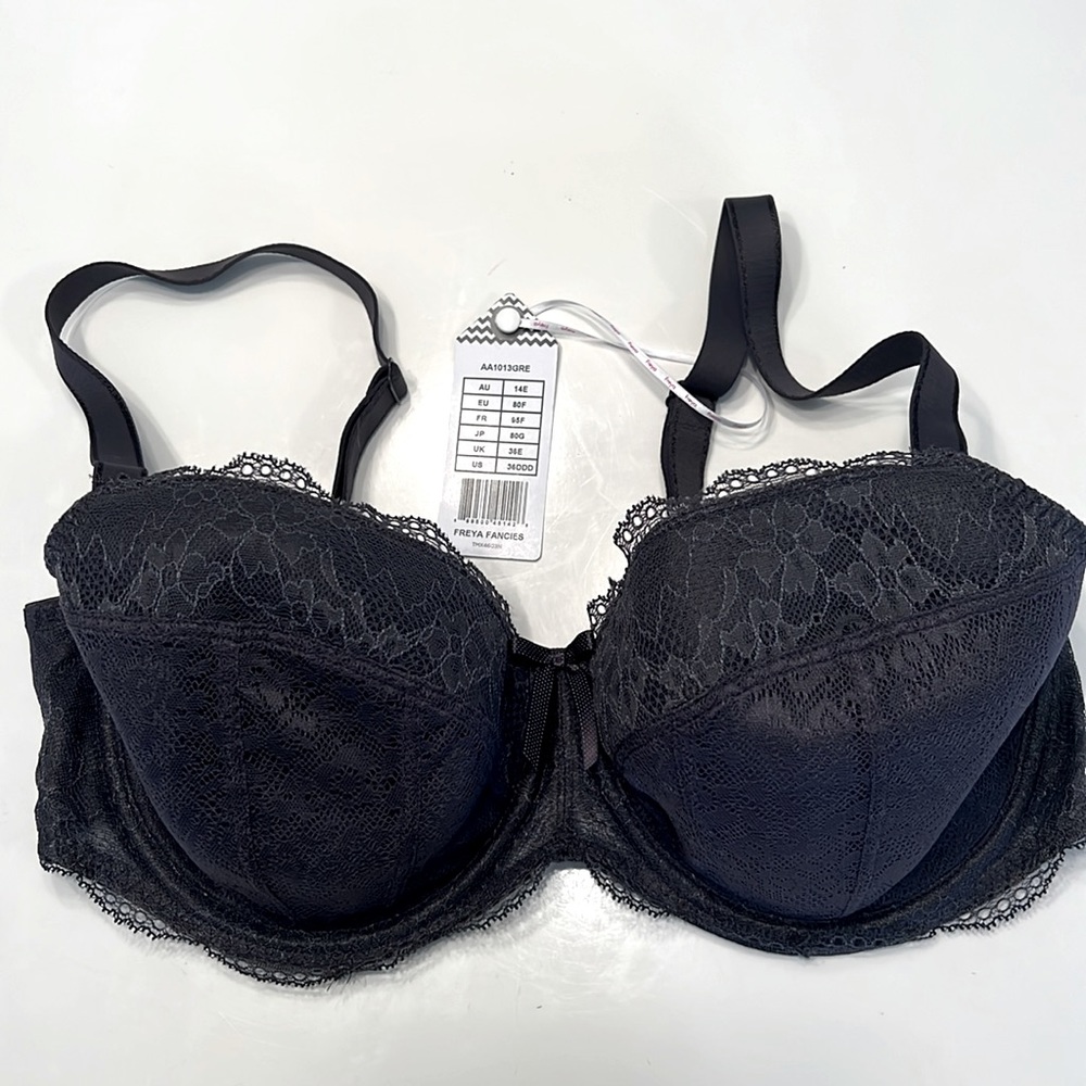 Freya Fancies Dark Grey Lace 36 DDD(US) 36E(UK)